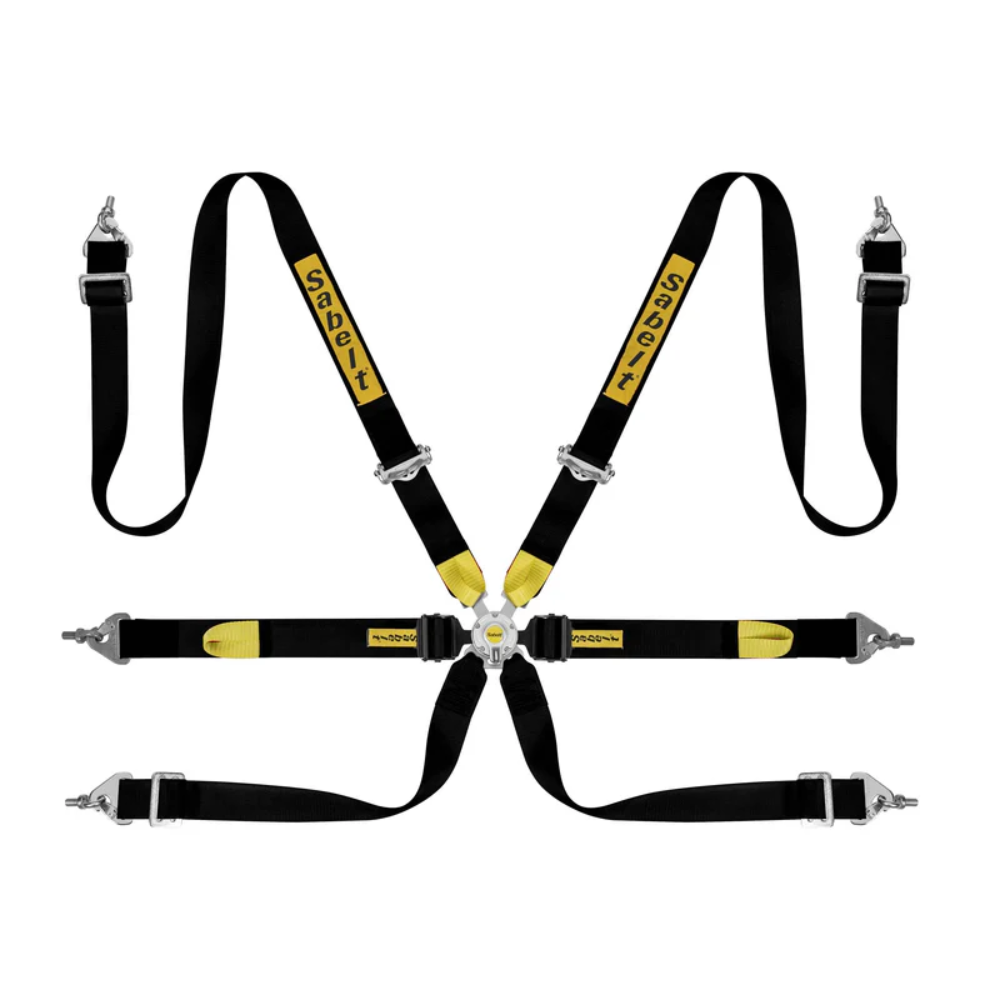Sabelt 6 Point Seat Belt Harness - Black