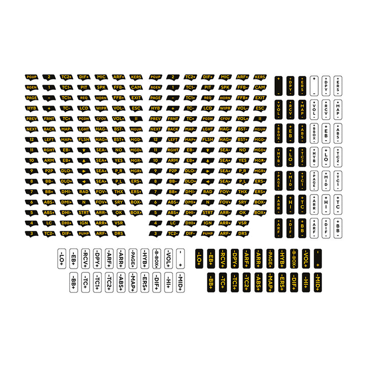 Asetek Button Label Sticker Sheet - Orange