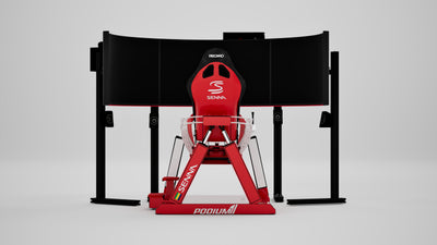 P1 "S" 4DOF Senna Edition Simulator — Champion livery, rear view
