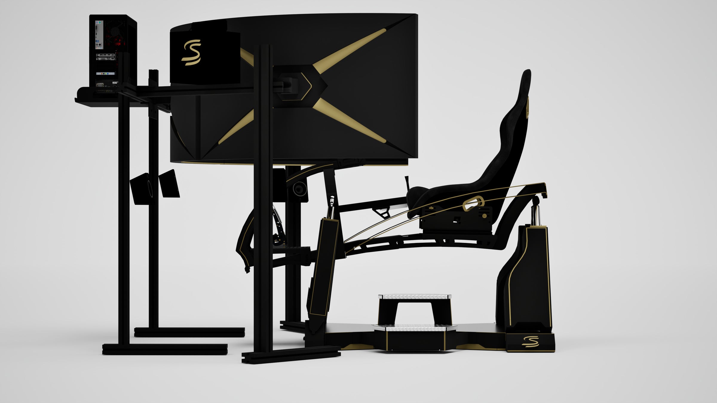 P1 "S" 4DOF Senna Edition Simulator — Legacy livery, side view
