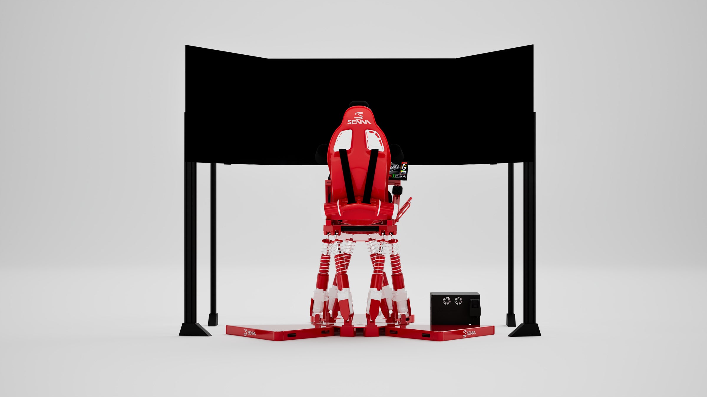 P1 Precision Senna Edition Simulator — Champion livery, rear view
