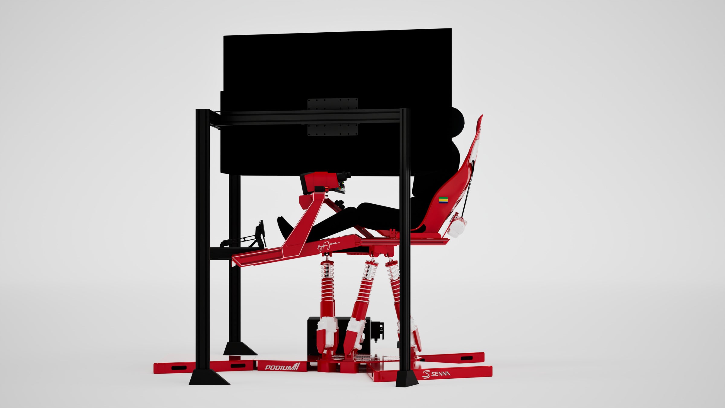 P1 Precision Senna Edition Simulator — Champion livery, side view
