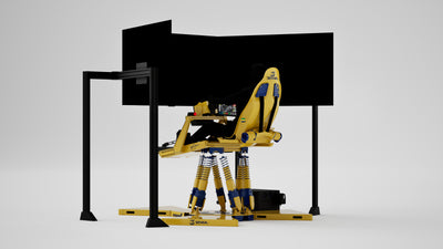 P1 Precision Senna Edition Simulator — Greatness livery, three quarter view